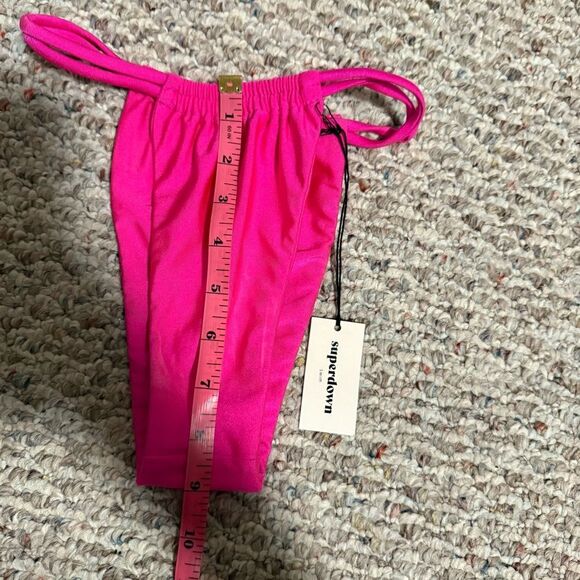 NWT Superdown x Revolve Hazel Bikini Bottom hot pink high waist thong bikini XXS - Picture 7 of 8